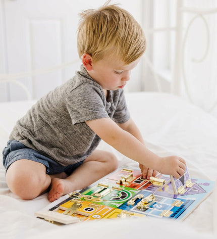 Melissa & Doug action figure from playset, detailed plastic toy doll with vibrant clothing and accessories for imaginative play.