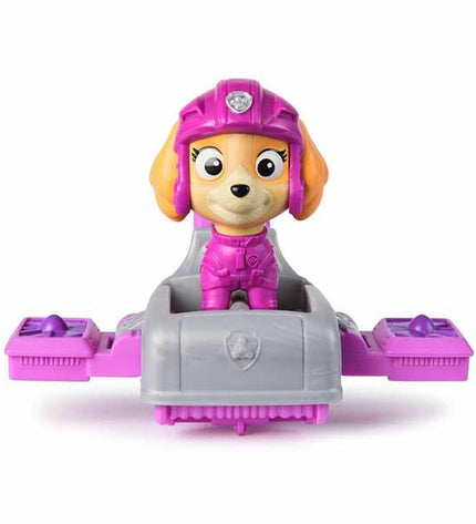 The Paw Patrol action figures set featuring popular dog characters in colorful costumes and accessories for imaginative play.