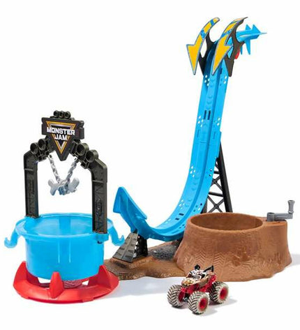 Spin Master Racebaan Spin Master 1:64 toy race track with colorful vehicles and racing elements, designed for children’s play.