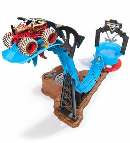 Spin Master Racebaan Spin Master 1:64 toy race track with colorful cars and detailed track layout, designed for children’s racing play.