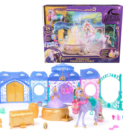Spin Master Unicorn Academy unicorn action figure, colorful toy pony with detailed mane and tail for kids' imaginative play.
