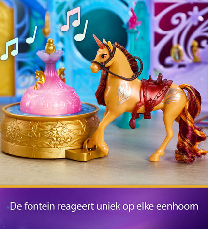 Spin Master Unicorn Academy unicorn action figure with colorful mane and horn, designed for imaginative play.