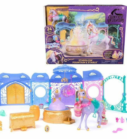 Spin Master Unicorn Academy unicorn action figure with colorful mane and wings, detailed toy for kids and play.