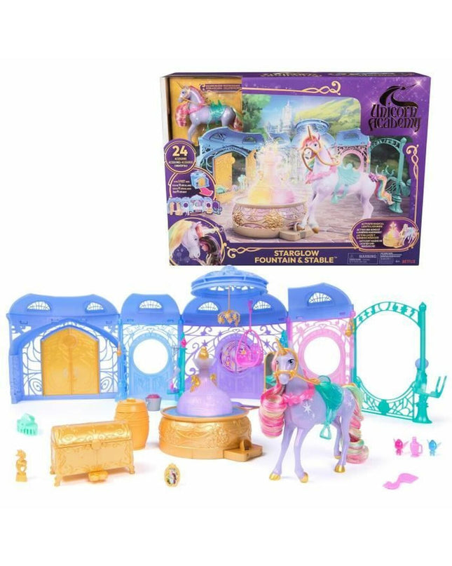 Spin Master Unicorn Academy unicorn action figure with colorful mane and wings, detailed toy for kids and play.