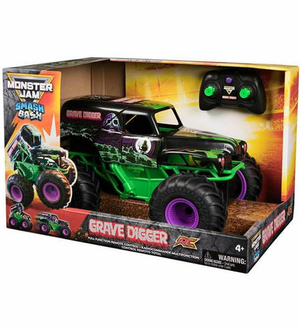 Spin Master police car toy with remote control, detailed vehicle for kids, in vibrant police livery on a white background.