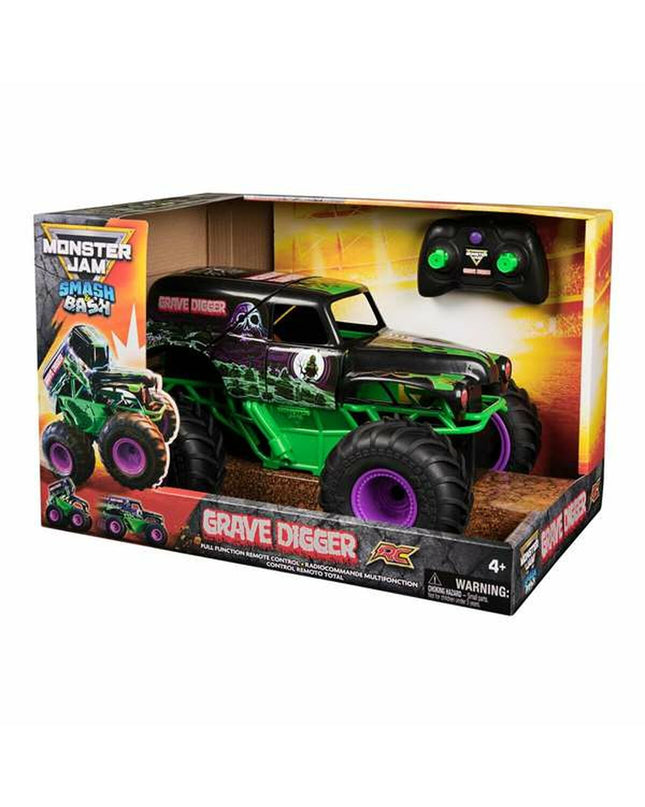 Spin Master police car toy with remote control, detailed vehicle for kids, in vibrant police livery on a white background.