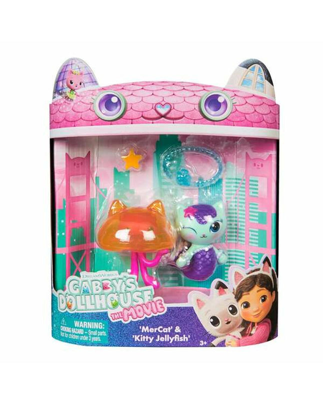 Set of Gabby's Dollhouse figurines, including characters and accessories from the popular dollhouse toy collection.