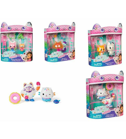 Colorful Gabby's Dollhouse figurenset featuring various plush and plastic characters from the Gabby's Dollhouse toy collection.
