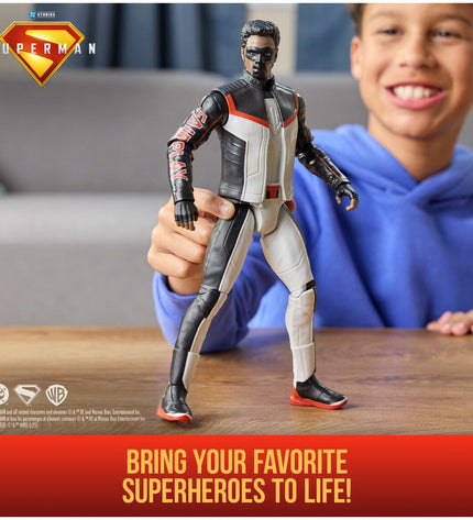 Spin Master Superman action figure from the superhero toy collection, detailed superhero figurine with iconic costume and pose.