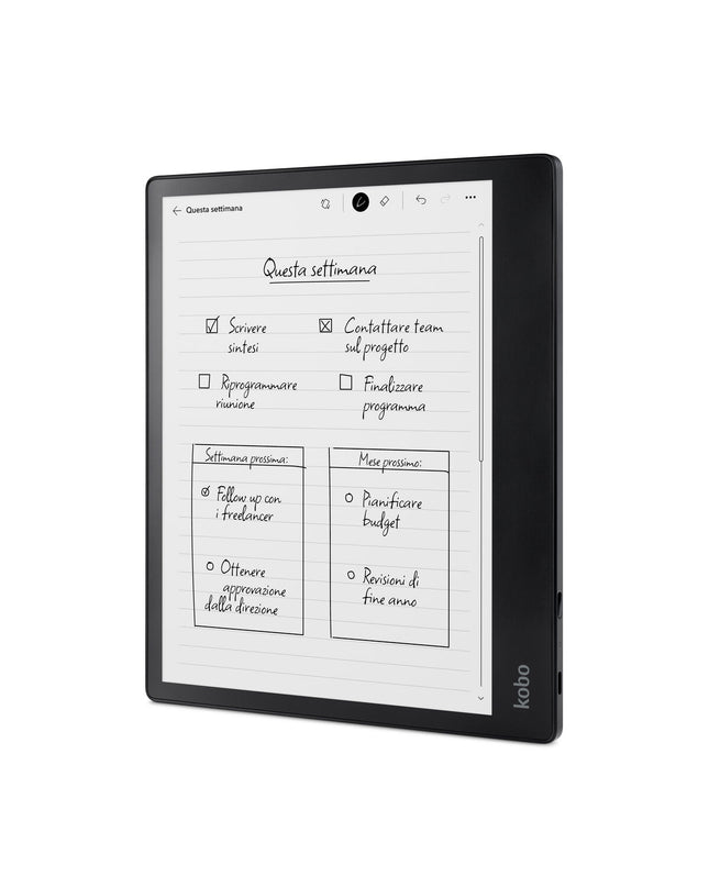 Rakuten N605-KU-BK-K-BU eBook reader in black with 10.3-inch display and 32GB storage, electronic device for reading books.