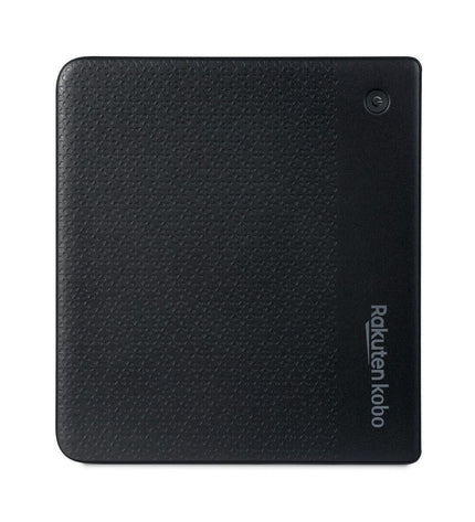 Rakuten N428-KU-BK-K-CK black 32 GB 7-inch eBook reader with screen displaying text, electronic device for reading ebooks.