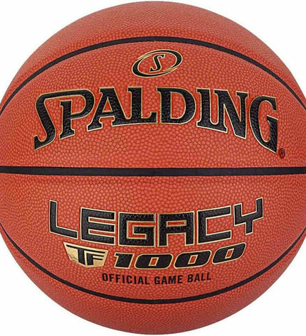 Spalding TF-1000 Legacy multicolour basketball for outdoor play, featuring a durable design suitable for 6-year-old players.