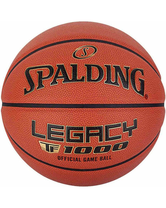 Spalding TF-1000 Legacy multicolour basketball for outdoor play, featuring a durable design suitable for 6-year-old players.