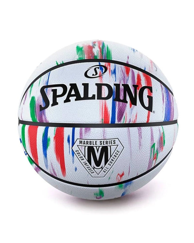 Spalding Marble Series HG size 7 basketball for sports and outdoor play, featuring a textured white and marble design.