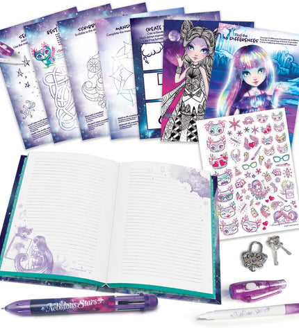 Hape diary with accessories for kids, colorful educational toy for learning and play, featuring a playful design and various accessories.