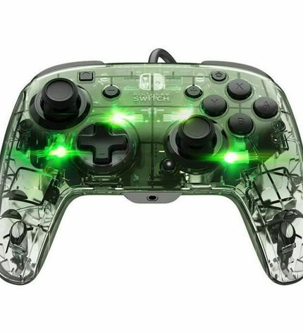 PDP Afterglow Deluxe+ Xbox One wireless remote control with colorful backlit buttons for gaming consoles.