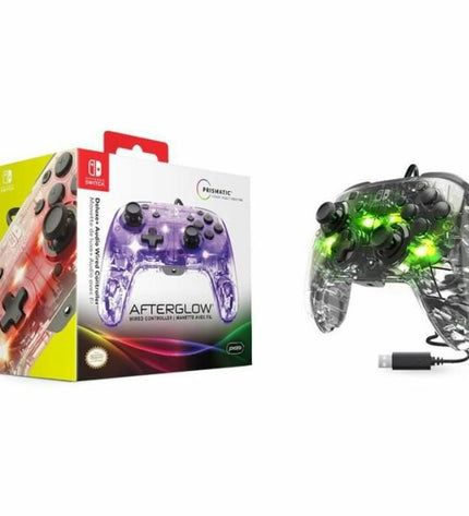 Xbox One PDP Afterglow Deluxe+ wireless remote control for electronics and plug & play gaming consoles, with glowing buttons.