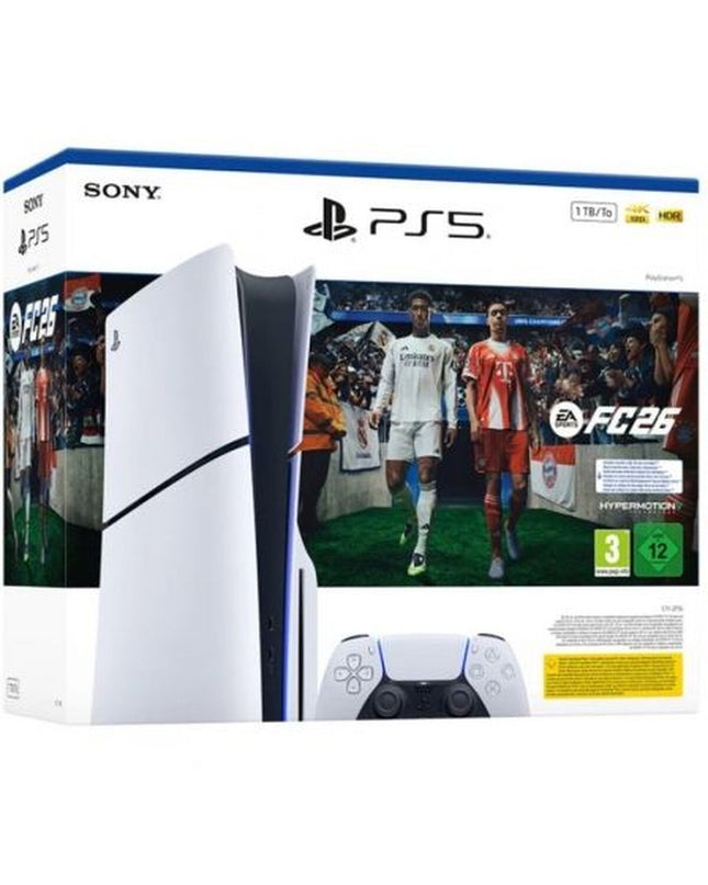 Sony PlayStation 5 PS5 stand E+ for electronic plug-and-play gaming console, shown on a white surface.