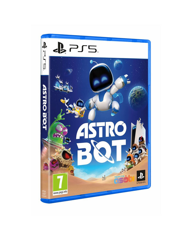 Sony ASTROBOT PlayStation 5 video game for electronic plug-and-play console, featuring colorful robot character on the game cover.