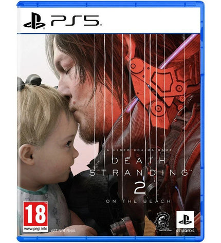 Sony PlayStation 5 video game Death Stranding 2 The Beach for Elektronica plug & play console, with game cover art visible.