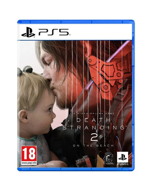 Sony PlayStation 5 video game Death Stranding 2 The Beach for Elektronica plug & play console, with game cover art visible.