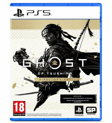 PlayStation 5 Sony Ghost of Tsushima Director's Cut video game for electronic plug-and-play console, featuring game cover art.