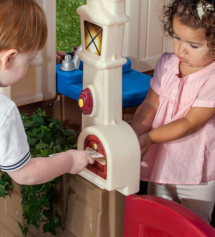 Step 2 Neat & Tidy Cottage toy house for children, wooden playhouse with windows and door, outdoor play toy for kids.