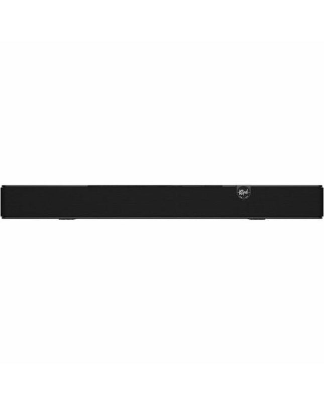 Black Klipsch KL1071981 soundbar with 100W power, sleek design, and audio controls, ideal for enhancing home entertainment systems.