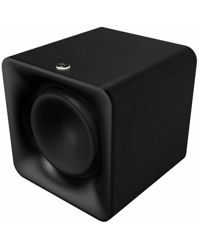 Klipsch KL1072078 subwoofer for audio and hi-fi systems, black speaker with control panel and sleek design.