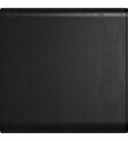 Klipsch KL1072078 subwoofer for audio and hi-fi systems, black with silver accents, showing front grille and control panel.