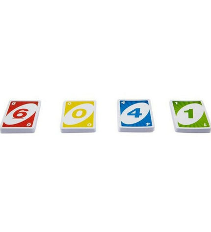 Mattel UNO card game with colorful playing cards for fun family gameplay, part of toys and games collection.