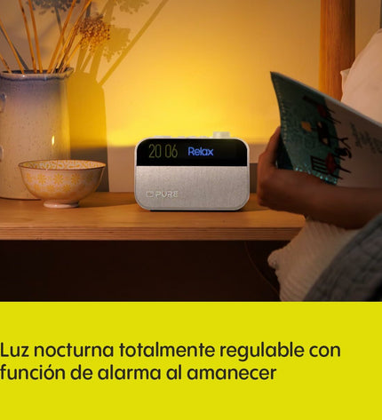 Pure Moment radio alarm clock with digital display and sleek modern design, part of audio and hi-fi electronics.