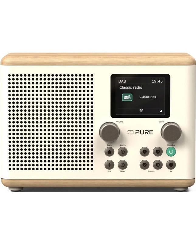 Marshall H4 radio in black with vintage design, featuring dials and speaker grille, part of electronic audio and hi-fi equipment.