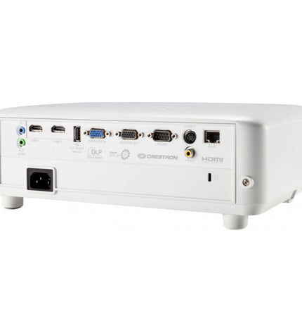 ViewSonic PG706HD projector displaying a bright full HD image with 4000 lumens, compact electronic device for home theater and presentations.
