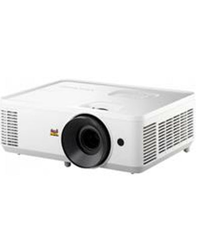 ViewSonic PA700W Full HD WXGA projector displaying bright, clear image in a home cinema setup with control panel visible.