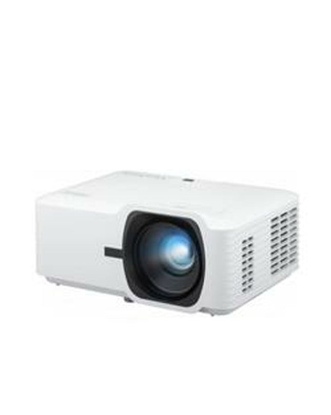 ViewSonic LS740HD projector displaying bright 1080p image with 5000 lumens, suitable for home theater and multimedia setups.