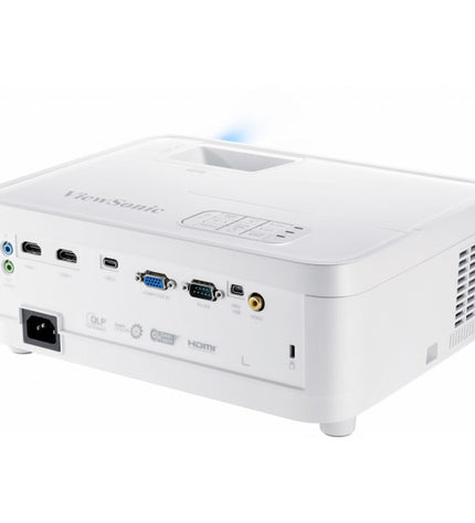 ViewSonic PX706HD projector displaying a full HD image with 3000 lumens brightness, suitable for home theater and video viewing.