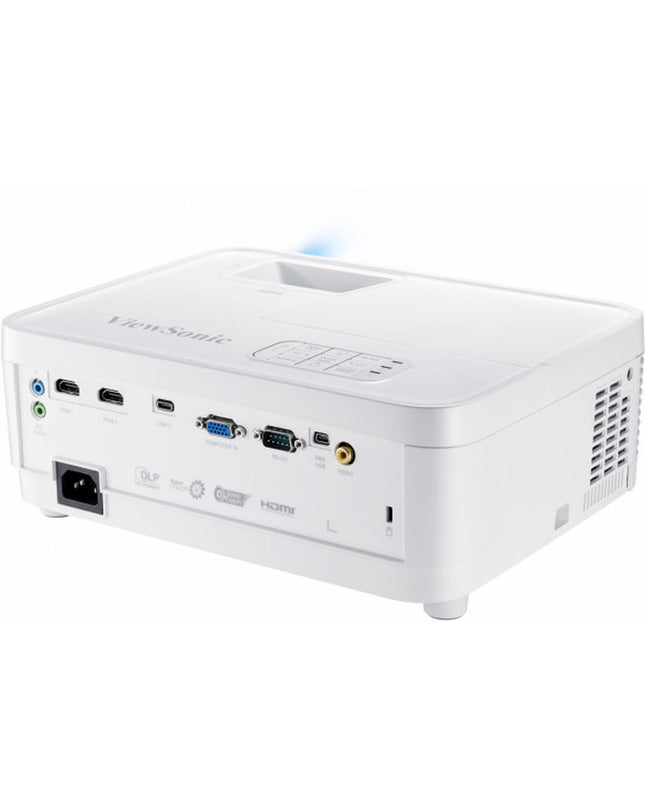 ViewSonic PX706HD projector displaying a full HD image with 3000 lumens brightness, suitable for home theater and video viewing.