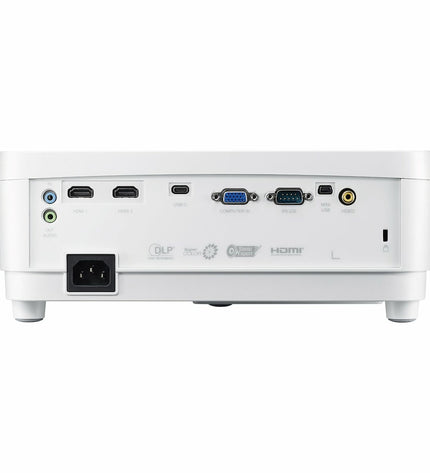 ViewSonic PX706HD projector displaying a colorful home theater screen with 1920x1080 Full HD resolution and 3000 lumens brightness.