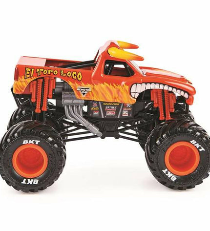 Colorful Monster Jam toy vehicle in multicolour with detailed design, measuring approximately 15 x 21 x 14 cm, for children.