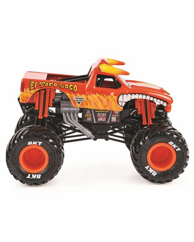 Colorful Monster Jam toy vehicle in multicolour with detailed design, measuring approximately 15 x 21 x 14 cm, for children.