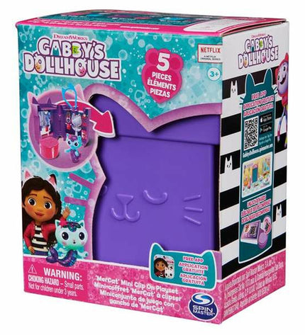 Playset Gabby's Dollhouse with colorful doll figures and accessories for imaginative play, featuring detailed dollhouse furniture and rooms.