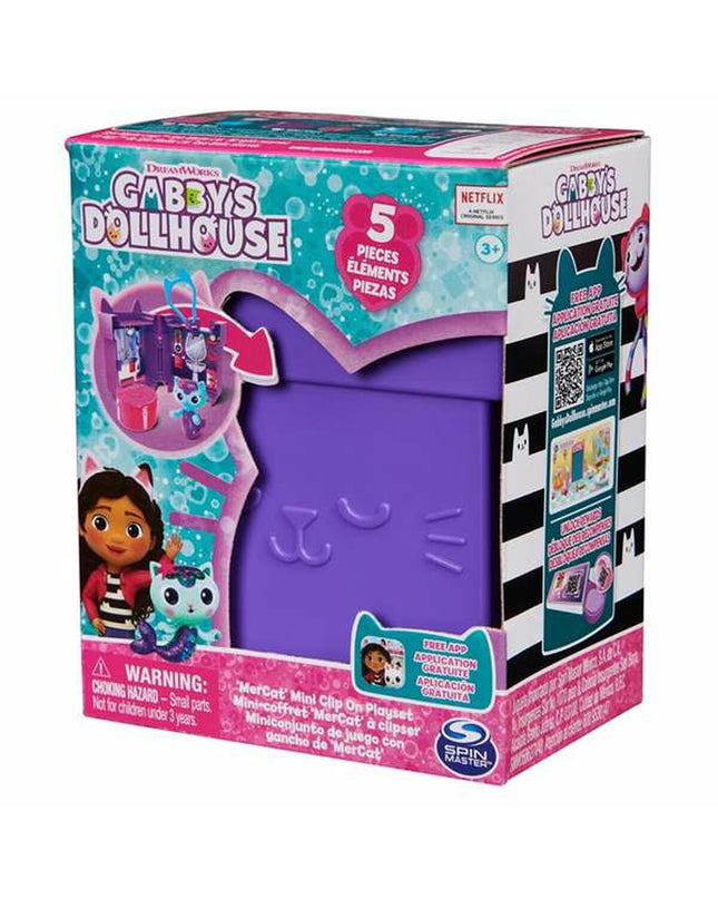 Playset Gabby's Dollhouse with colorful doll figures and accessories for imaginative play, featuring detailed dollhouse furniture and rooms.
