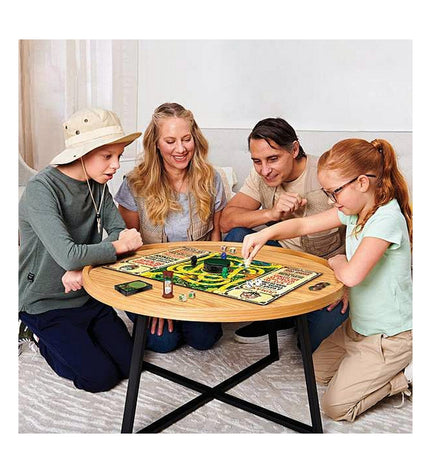 Spin Master Jumanji board game for kids, featuring colorful game pieces and vibrant box art from the popular adventure game set.