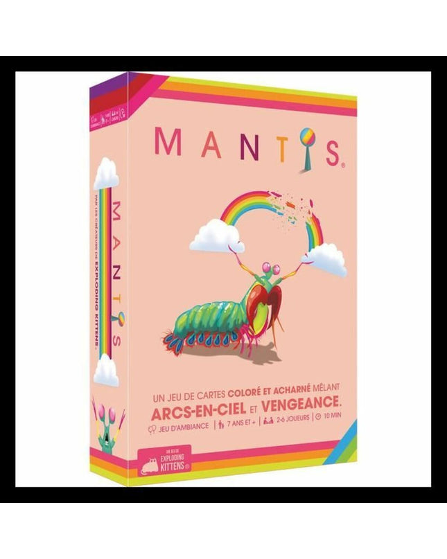 Asmodee Mantis board game toy with colorful game pieces and cards for family fun and strategic gameplay.