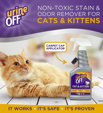 Urine Off cleaner for cats in a 500 ml bottle, used for removing pet urine stains and odors effectively.