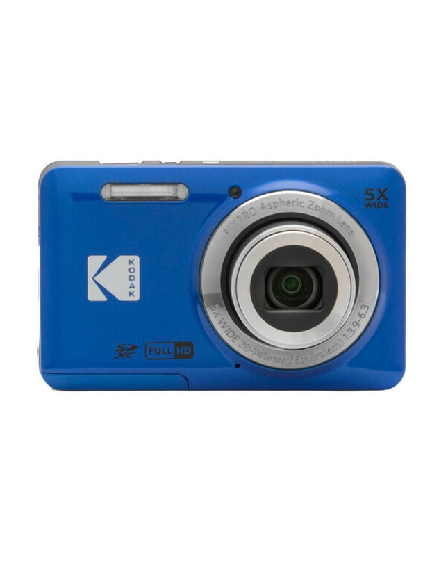 Kodak FZ55BL digital kids' camera, colorful electronic toy for children, with screen and buttons, designed for young photographers.