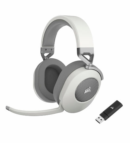 Corsair HS65 gaming headset with microphone, wired electronic headset for gaming consoles, featuring cushioned ear cups and adjustable headband.