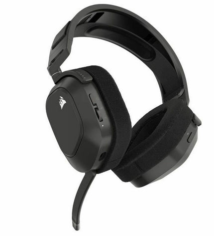 Corsair HS80 MAX gaming headset with microphone, black electronic headset designed for plug and play console gaming.