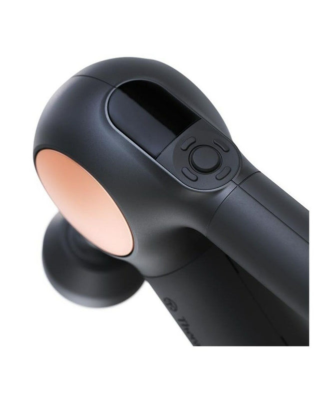 Therabody Theragun Sense electric hand massager for health and wellness, showing the device with textured grip and control buttons.